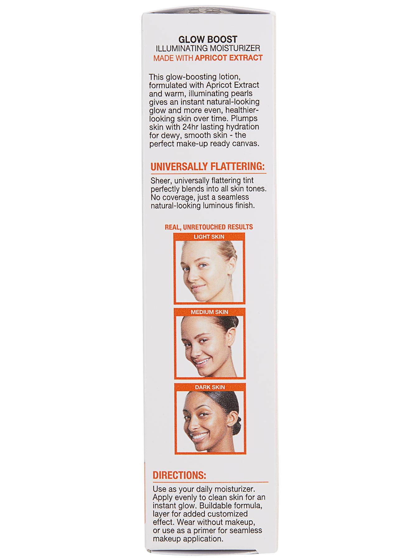 Right view of Glow Boost Illuminating Moisturizer box.